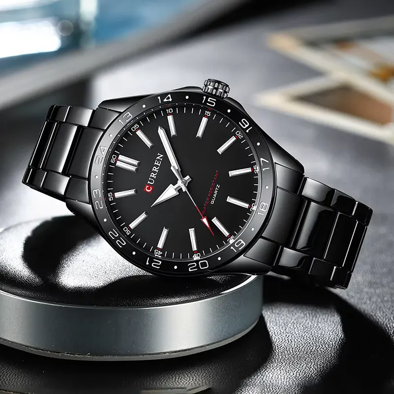 Curren Sport Black Dial Stainless Steel Men’s Watch- 8452